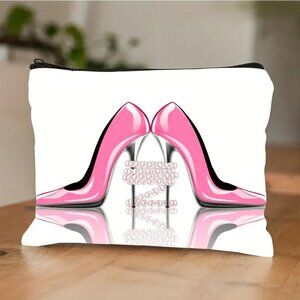 Chic Canvas Zippered Makeup Bag Pouch, Stationery, Money Bag for Women
